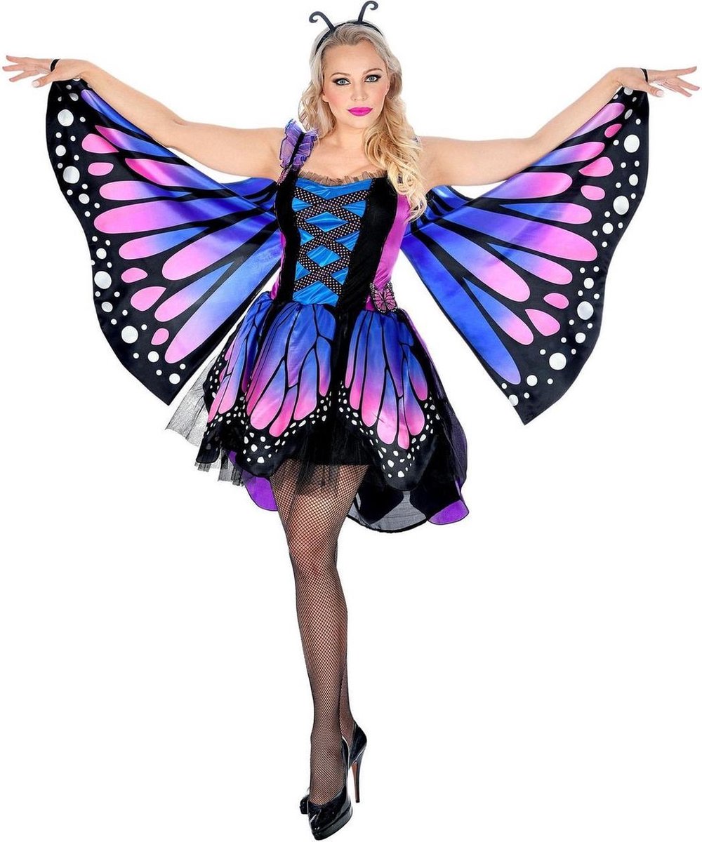 Vlinder Kostuum | Prachtige Paars Roze Vlinder | Vrouw | Large | Carnaval kostuum | Verkleedkleding